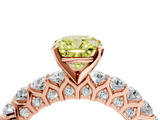 Rose gold Fancy Yellow Cushion  Brilliant Solitaire with Pavé Band and Four-Prong Setting_45