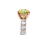 Rose gold Fancy Yellow Cushion  Brilliant Solitaire with Pavé Band and Four-Prong Setting_46