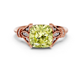 Rose gold Fancy Yellow Cushion  Brilliant Solitaire with Pave Band and Four-Prong Setting_20