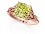 Rose gold Fancy Yellow Cushion  Brilliant Solitaire with Pave Band and Four-Prong Setting_21