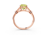 Rose gold Fancy Yellow Cushion  Brilliant Solitaire with Pave Band and Four-Prong Setting_23