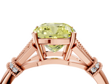 Rose gold Fancy Yellow Cushion  Brilliant Solitaire with Pave Band and Four-Prong Setting_24