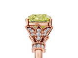 Rose gold Fancy Yellow Cushion  Brilliant Solitaire with Pave Band and Four-Prong Setting_25