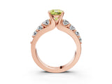 Rose gold Fancy Yellow Cushion  Brilliant Solitaire with Side Stones on a Pave Band and Four-Prong Setting_27