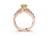 Rose gold Fancy Yellow Cushion  Brilliant Solitaire with Side Stones on a Pave Band and Four-Prong Setting_40