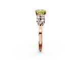 Rose gold Fancy Yellow Cushion  Cluster Diamond Engagement Ring with Pavé Band and Four-Prong Setting_33