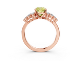 Rose gold Fancy Yellow Cushion  Cluster Diamond Engagement Ring with Pavé Band and Four-Prong Setting_34