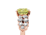 Rose gold Fancy Yellow Cushion  Cluster Diamond Engagement Ring with Pavé Band and Four-Prong Setting_36