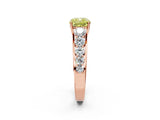 Rose gold Fancy Yellow Cushion Cut Brilliant Diamond Pavé Band with Six-Prong Setting_14