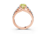 Rose gold Fancy Yellow Cushion Cut Brilliant Diamond Pavé Band with Six-Prong Setting_15