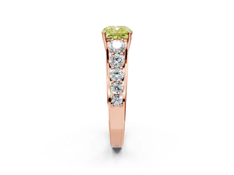 Rose gold Fancy Yellow Cushion Cut Brilliant Diamond Pavé Band with Six-Prong Setting_2