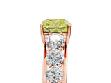 Rose gold Fancy Yellow Cushion Cut Brilliant Diamond Pavé Band with Six-Prong Setting_5