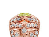 Rose gold Fancy Yellow Cushion Cut Brilliant Halo Pave Diamond Milgrain Ring_5