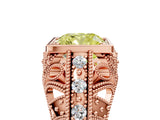 Rose gold Fancy Yellow Cushion Cut Brilliant Milgrain Filigree Diamond Ring with Square Prong Setting_11