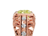 Rose gold Fancy Yellow Cushion Cut Brilliant Milgrain Filigree Diamond Ring with Square Prong Setting_17