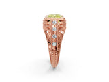Rose gold Fancy Yellow Cushion Cut Brilliant Milgrain Filigree Diamond Ring with Square Prong Setting_8