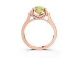 Rose gold Fancy Yellow Cushion Cut Brilliant Solitaire Diamond Ring with Channel Set Band and Bar Prong Setting_3