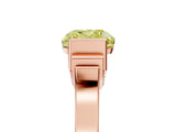 Rose gold Fancy Yellow Cushion Cut Brilliant Solitaire Diamond Ring with Channel Set Band and Bar Prong Setting_5
