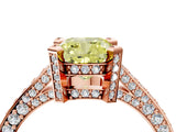 Rose gold Fancy Yellow Cushion Cut Brilliant Split Shank Pave Solitaire Ring with Four-Prong Setting_4