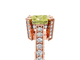 Rose gold Fancy Yellow Cushion Cut Brilliant Split Shank Pave Solitaire Ring with Four-Prong Setting_5