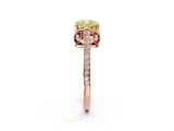 Rose gold Fancy Yellow Cushion  Cut Cathedral Pave Diamond Engagement Ring with Six-Prong Setting_34