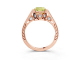 Rose gold Fancy Yellow Cushion  Cut Cathedral Pave Diamond Engagement Ring with Six-Prong Setting_35
