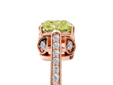 Rose gold Fancy Yellow Cushion  Cut Cathedral Pave Diamond Engagement Ring with Six-Prong Setting_37