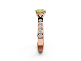 Rose gold Fancy Yellow Cushion  Cut Channel Set Diamond Engagement Ring with Four-Prong Setting_242