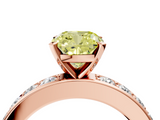 Rose gold Fancy Yellow Cushion  Cut Channel Set Diamond Engagement Ring with Four-Prong Setting_244