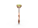 Rose gold Fancy Yellow Cushion  Cut Channel Set Solitaire Engagement Ring with Four-Prong Setting_228