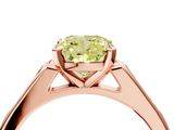 Rose gold Fancy Yellow Cushion  Cut Channel Set Solitaire Engagement Ring with Four-Prong Setting_230