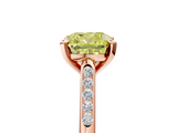 Rose gold Fancy Yellow Cushion  Cut Channel Set Solitaire Engagement Ring with Four-Prong Setting_231