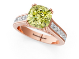 Rose gold Fancy Yellow Cushion  Cut Channel Set Solitaire Engagement Ring with Prong Setting_21
