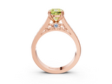 Rose gold Fancy Yellow Cushion  Cut Channel Set Solitaire Engagement Ring with Prong Setting_23