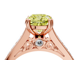 Rose gold Fancy Yellow Cushion  Cut Channel Set Solitaire Engagement Ring with Prong Setting_24