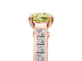 Rose gold Fancy Yellow Cushion  Cut Channel Set Solitaire Engagement Ring with Prong Setting_25