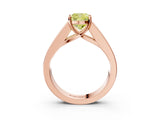 Rose gold Fancy Yellow Cushion Cut Cut Channel Set Solitaire Ring with Four-Prong Setting_3
