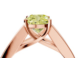 Rose gold Fancy Yellow Cushion Cut Cut Channel Set Solitaire Ring with Four-Prong Setting_4
