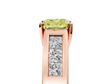 Rose gold Fancy Yellow Cushion Cut Cut Channel Set Solitaire Ring with Four-Prong Setting_5