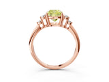 Rose gold Fancy Yellow Cushion Cut Cut Diamond Cluster Ring with Solitaire Band and Four-Prong Setting_15