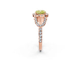 Rose gold Fancy Yellow Cushion Cut Cut Diamond Halo Engagement Ring with Open Split Pavé Band_2