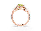 Rose gold Fancy Yellow Cushion Cut Cut Diamond Halo Engagement Ring with Open Split Pavé Band_3