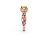 Rose gold Fancy Yellow Cushion Cut Cut Diamond Twisted Band with Milgrain Pave Setting and Four-Prong Setting_2