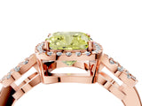 Rose gold Fancy Yellow Cushion Cut Cut Halo Diamond Infinity Band with Four-Prong Setting_4