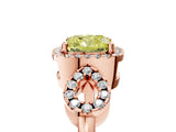 Rose gold Fancy Yellow Cushion Cut Cut Halo Diamond Infinity Band with Four-Prong Setting_5