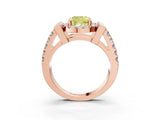 Rose gold Fancy Yellow Cushion Cut Cut Halo Split Shank Prong Set Ring_3