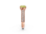 Rose gold Fancy Yellow Cushion Cut Cut Pave Split Shank Engagement Ring with Four-Prong Setting_2