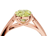 Rose gold Fancy Yellow Cushion Cut Cut Pave Split Shank Engagement Ring with Four-Prong Setting_4