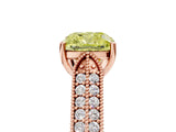 Rose gold Fancy Yellow Cushion Cut Cut Pave Split Shank Engagement Ring with Four-Prong Setting_5
