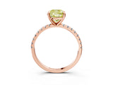 Rose gold Fancy Yellow Cushion Cut Diamond Brilliant Solitaire Ring with Pavé Band and Four-Prong Setting_15